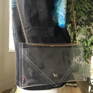 Clear plastic crossover envelope bag